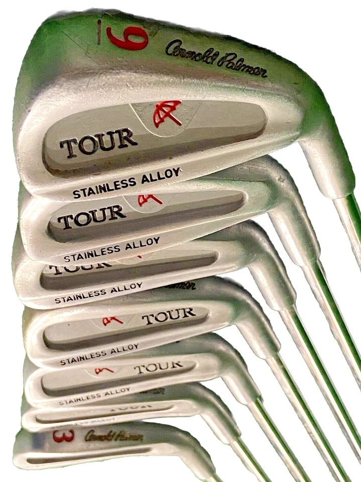 Juego de hierro Arnold Palmer Golf Tour aleación de acero inoxidable 3-9 diestro acero rígido 5i 37,5" Foto 2 de 4