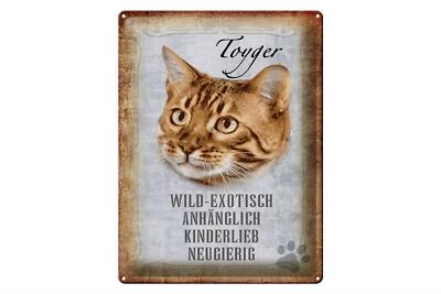 Blechschild Spruch 30x40 cm Toyger Katze Geschenk Wandbild Deko Schild