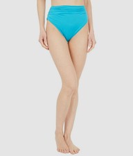 Carmen Marc Valvo Women's Blue Classic Shirred Bikini Bottom Swimwear Size XS