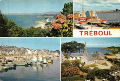 TREBOUL - view of the beach of Les Sables Blancs - the Port - Brittany 