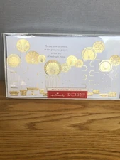 Hallmark Christmas Cards Boxed Gold Foil White Die Cut Candles Family Peace Pray