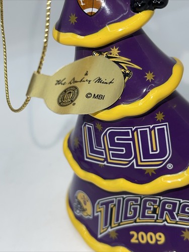 DANBURY MINT 2009 LSU TIGERS CERAMIC TRAIN FOOTBALL ORNAMENT W/ Tag - Picture 6 of 7