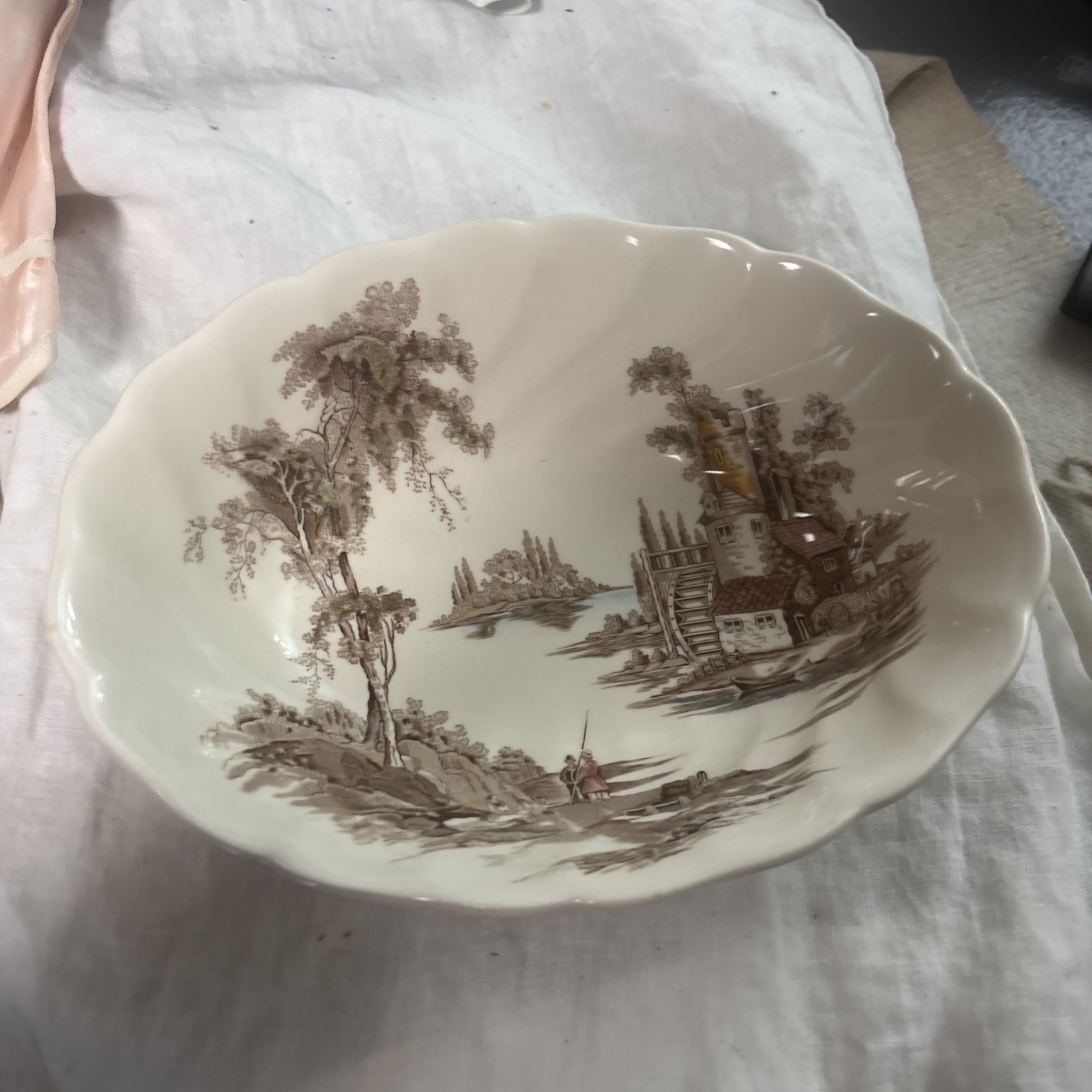 Johnson Bros The Old Mill Oval Serving Bowl 8.75” England