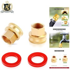 Quick Connect 2 Pack Brass Hose Fittings 3/4" GHT to 1/2" NPT - Leak-Free Design