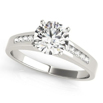 DE/VS 0,50Ct - 2,50Ct Runder Lab Grown Solitär Diamant Verlobungsring Platin