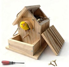 Hanging Cedar Bird House for Outside DIY Paint Finch Bluebird Cardinals