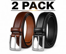 Men's High Quality Leather Dress Belt Pin Buckle Casual Formal Many Colors  Siz