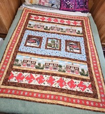 Handmade Lap Quilt Fireman Theme 62x49 Dalmatian Fire Truck Cotton Pre Loved Dad