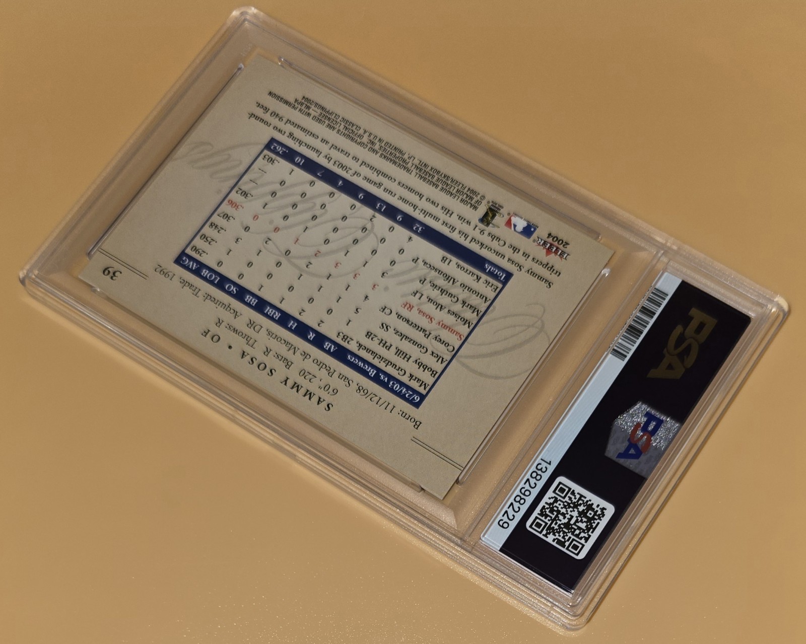 Sammy Sosa PSA 10 Low Pop 2004 Fleer Baseball Classic Clippings Chicago Cubs view 15