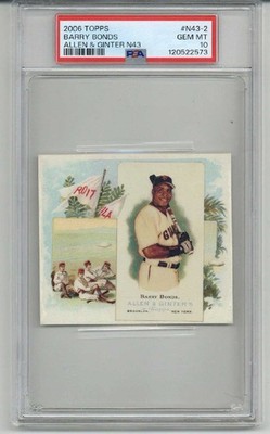 2006 TOPPS ALLEN & GINTER N43 #N43-2 BARRY BONDS GIANTS PSA 10 LOW POP VERY RARE