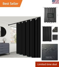 Shower Curtain Liner Waterproof Fabric Bathroom Curtain 72x72 Black