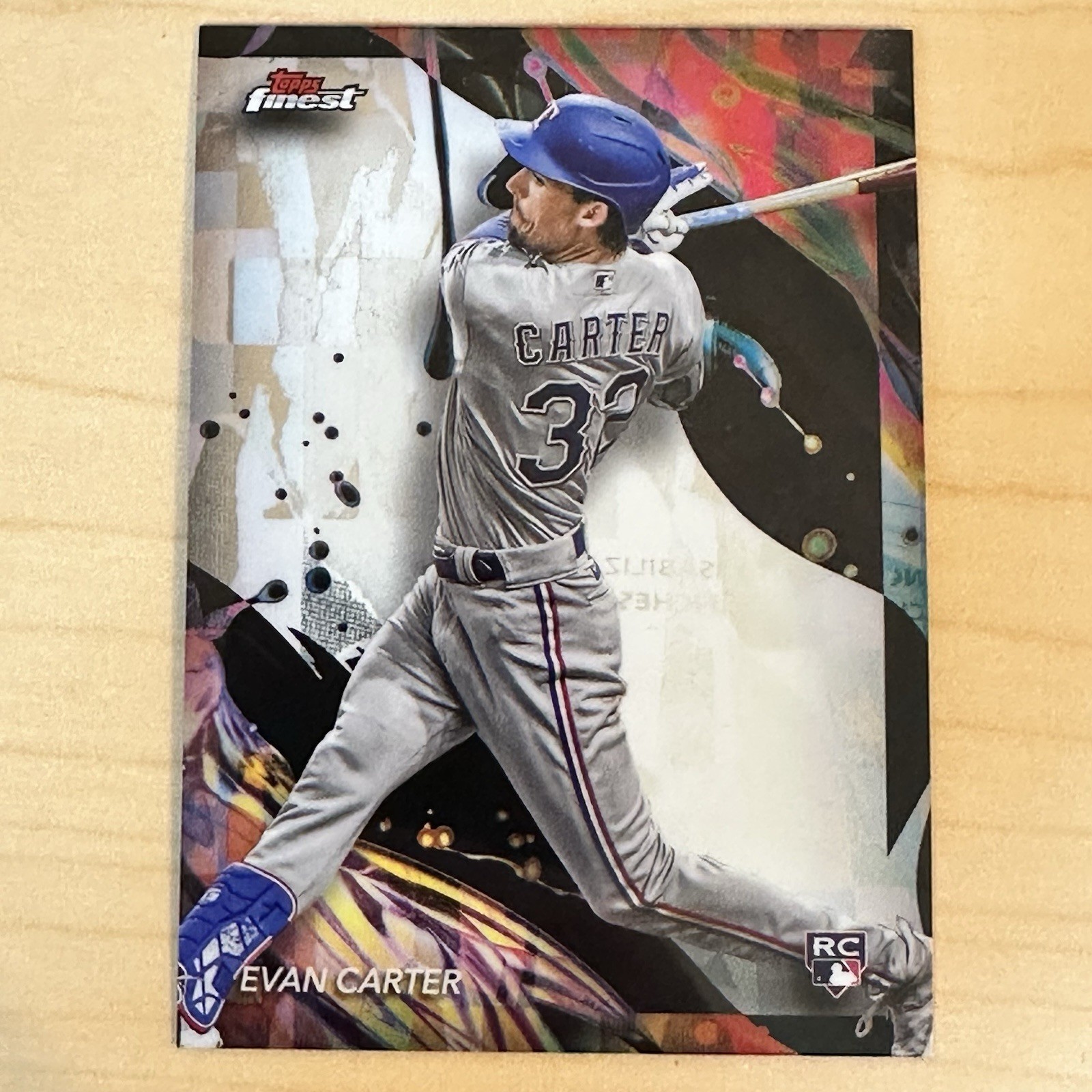 2024 Topps Finest Evan Carter Uncommon #107 Rangers RC