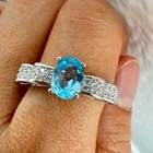 925 Sterling Silver Ring 7x5mm Natural Topaz Gemstone Zircon Bow Handmade Women — photo 5