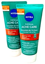 Nivea Derma Acne Care Cleanser Gel To Foam 90ml * 2 Gentle formula controls oil