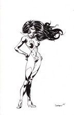 Keith Dotson pencil and ink sketch of Carol Ferris Star Sapphire 