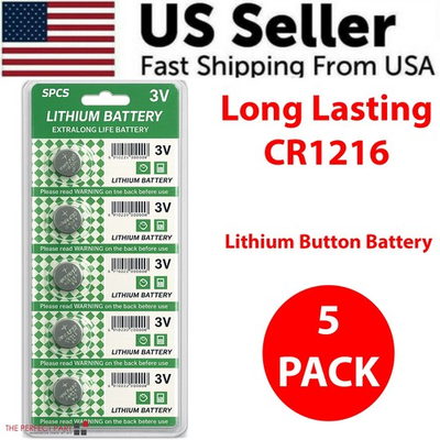 #ad 5 PCS New Lithium Battery 3V CR1216 CR 1216 Button Cell Watch Calculator Long $3.29