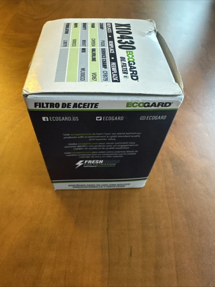 发动机机油过滤器 Ecogard X10430 适用于起亚 Sorrento Telluride,Sedona 查看说明 — 第 4/4 张图片