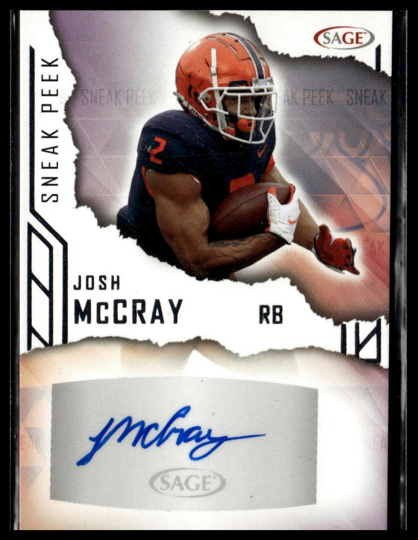 2023 SAGE HIT #SPA-JM Josh McCray Sneak Peek Autographs (Low Series)