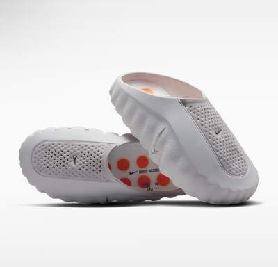 Nike Men's Slide Sandals White/Orange Logo Slip-On Plastic Comfort US 11.5