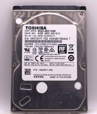 Toshiba 1 TB - 2,5'' HDD - SATA - ca. 1457Std - geprüft - MQ01ABD100M