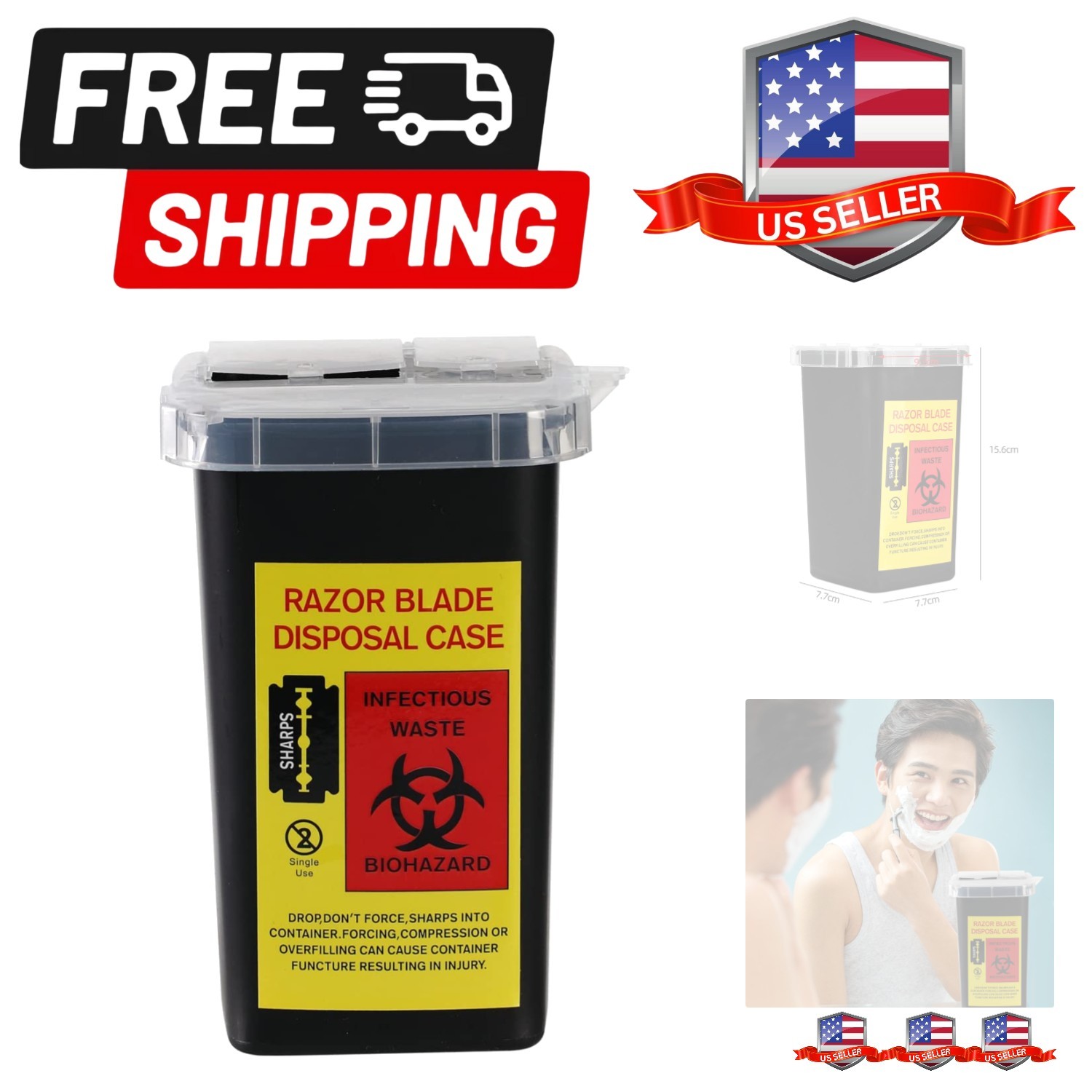 Razor Blades Dispenser Case,Small Portable Sharps Container,