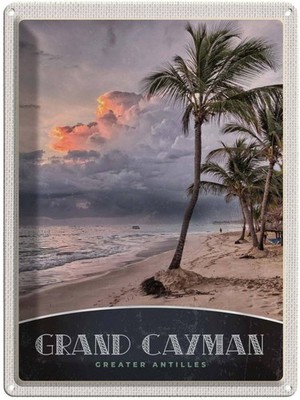 Blechschild 40x30 cm Grand Cayman Amerika USA Urlaub Karibik Insel Bildmotiv Rei