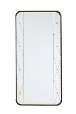 MID CENTURY SHAPED TEAK FRAME SWEDISH HARLEQUIN MIRROR