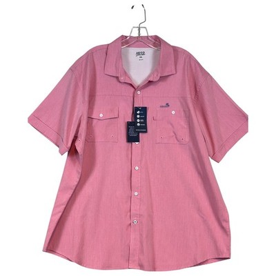 NWT IZOD Saltwater Mens XXL Pink Sun Shield Performance Fishing Shirt Big & Tall