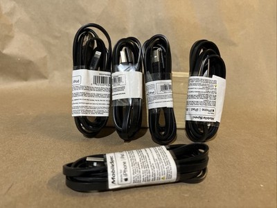 (5) Black 4 ft USB Lightening Charging Cable Fast Sync Cord for iPhone iPad iPod