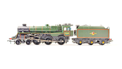 BACHMANN SPUR 00 - 31-116 - STANDARD CLASS 4MT 75069 BR1B TENDER BR LINIERT GRÜN