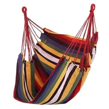Hammock Chair Colorful Stripe Chair Hanging Rope Swing Chair for Indoor Outdoor