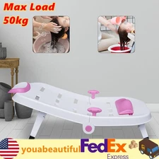 Foldable Toddler Shampoo Chair Adjustable Kids Hair Washing Chair with Headrest