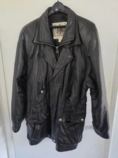 Vintage Urban Cowboy Insulated Genuine Leather Jacket Coat Mens Sz L Black Rare