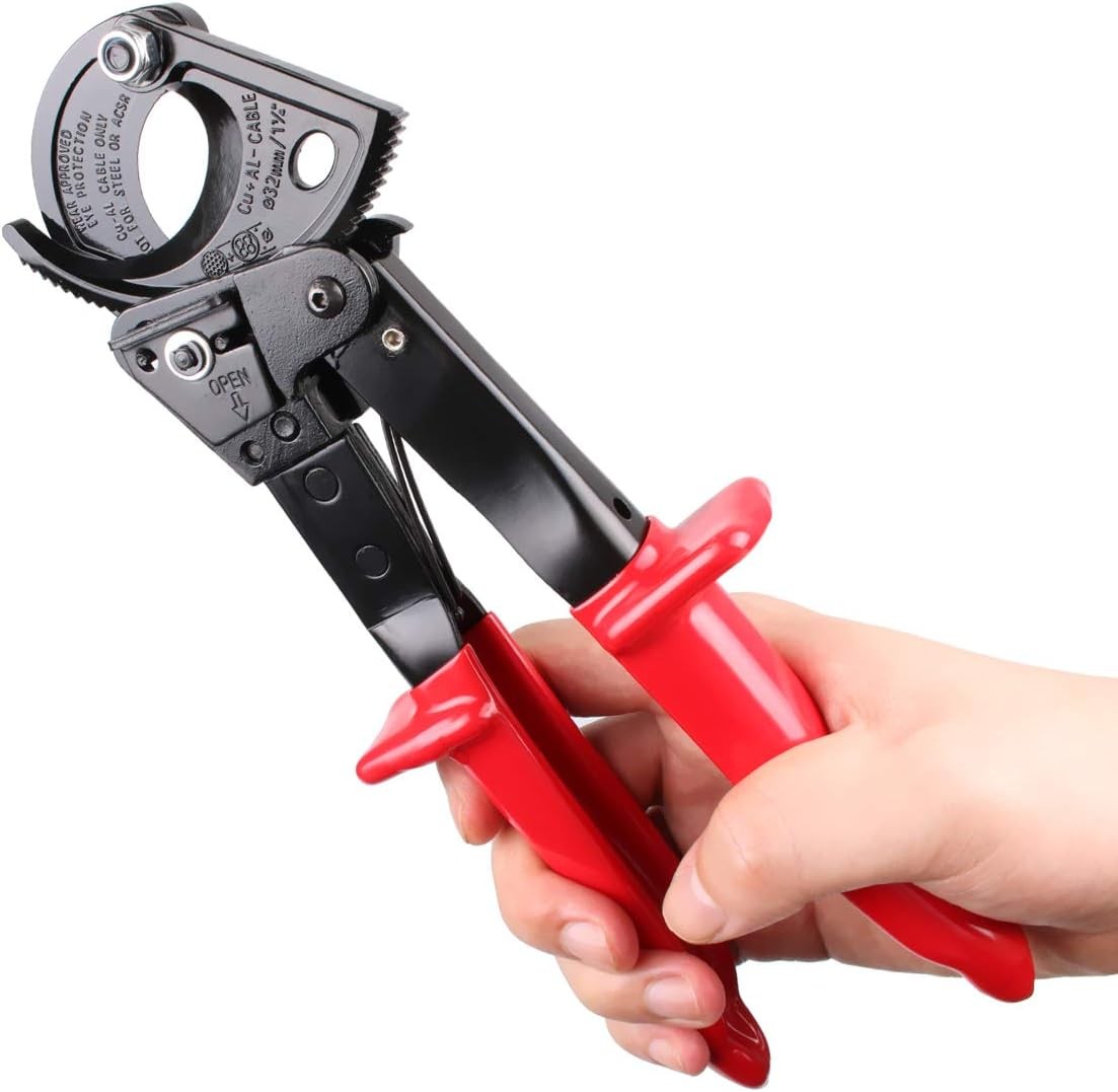 Tagliacavi A Cricchetto, Taglio Fino A 240 Mm², Per Rame E Alluminio, Strumento Manuale Professionale