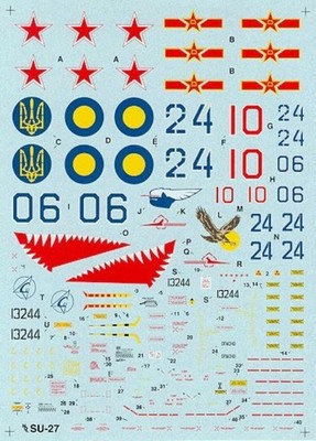 Hi-Decal Line HDL 48-003 Sukhoi Su-27 Flanker B 1/48 scale decals