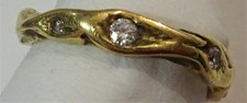 PERFECT FOR YOUR VALENTINE gold ring with 9 diamonds by Emily Nixon size O
