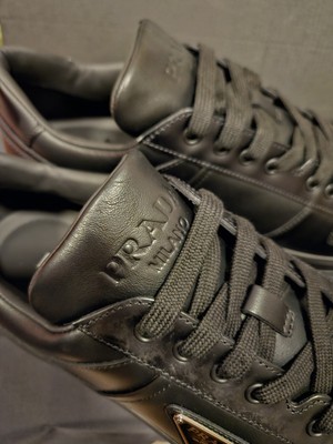 Prada Downtown Low Top Sneakers 2EE364 Black Leather Size UK  display picture 2