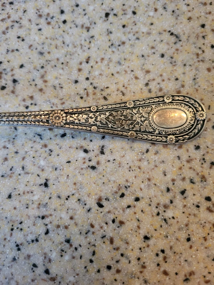 J.T. Young Sterling Silver Monogrammed Large Spoon Antique 1800s - Image 3 of 4