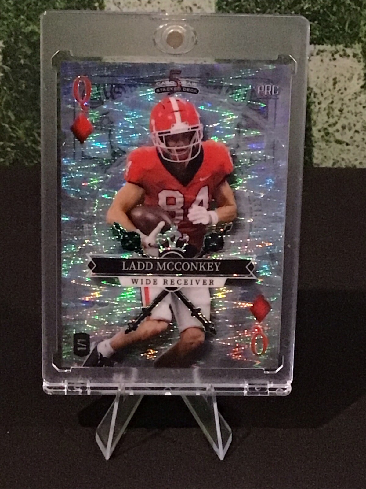 2023 Wild Card 5 Card Draw Stacked Deck Ladd McConkey PRC SilverQ OfDiamonds1/1