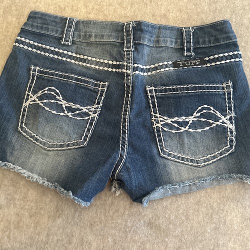Cowgirl Tuff Denim Shorts Womens 29 Embroidered Barbed Wire Pockets (11) - Picture 7 of 13