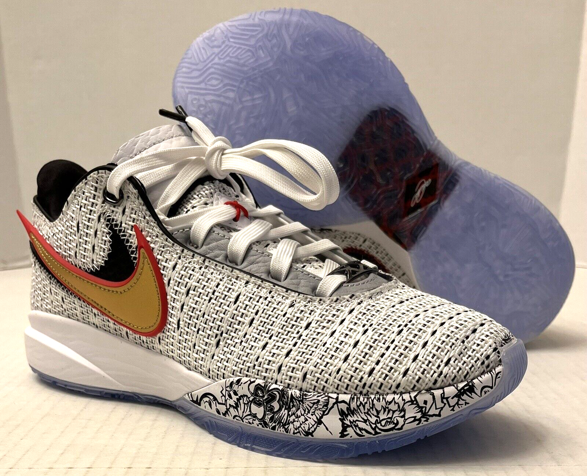 Nike LeBron XX The Debut DJ5423-100 White/Metallic Gold (Men's 7.5