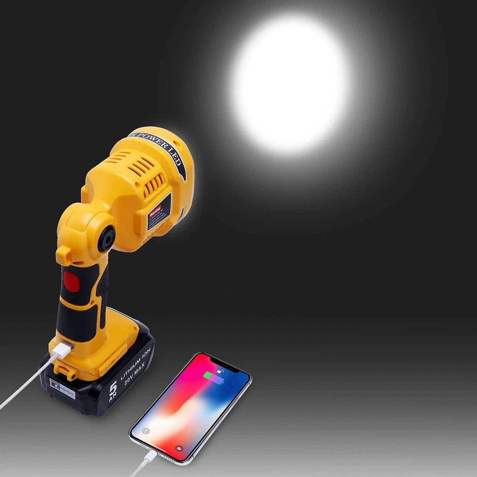 20V Cordless LED Work Light DCL043 Compatible with Dewalt 20V Max Lithium - Image 3 of 3