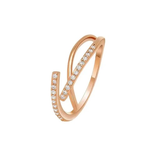 Round Cut 0.24CT Lab Grown Diamond Women Crisscross Party Ring In 10K Rose Gold - Picture 3 of 7
