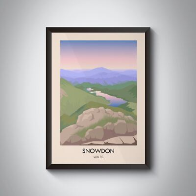 Mount Snowdon modernes Reiseposter
