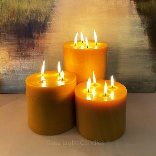 Beeswax Pillar Candles Six Inch Wide / Natural Bees Wax / 5 Sizes / Centerpiece - Picture 3 of 14