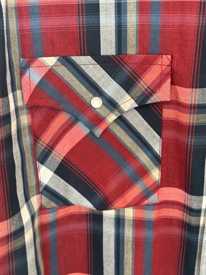 Camisa Western Vintage Ely Cattleman Multicolor Perla A Presión Mediana Manga Corta Foto 4 de 4