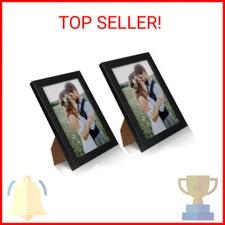 PECULA 2 Pack 5x7 Picture Frame Black Picture Frame for Wall Tabletop Display