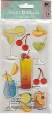 Jolee's Boutique Epoxy stickers VELLUM PARTY DRINKS Theme 89194 Fast FREE Ship!
