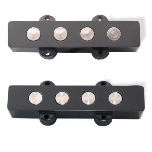 Pickup J Bass 4 String Black AlnicoV 6K Set Neck Bridge Big Dot Pole