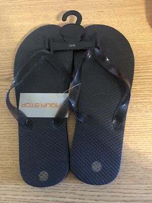 Aqua Stop L 8-9 Women s Flipflops Sandals Shoes Black (apt-1056)